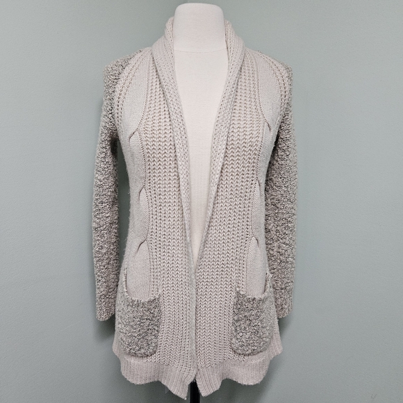 Candie's Sweaters - Candie's Cardigan Cream Neutral Sweater Minimalist Pockets XS